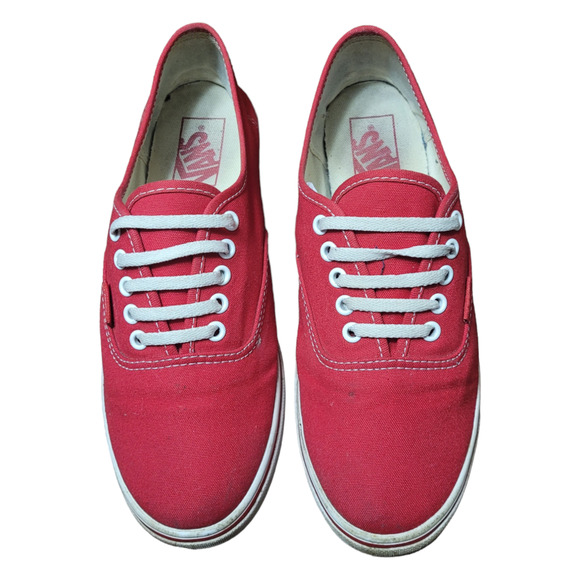 Vans TB4R Mens 6.5 Red Canvas Skate Shoes Skateboarding White Contrast Sole - Picture 1 of 10